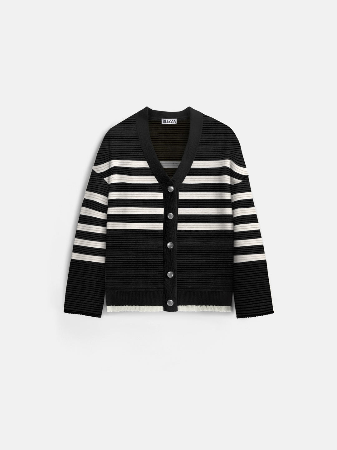 Oversize Textured Knit Cardigan - Black