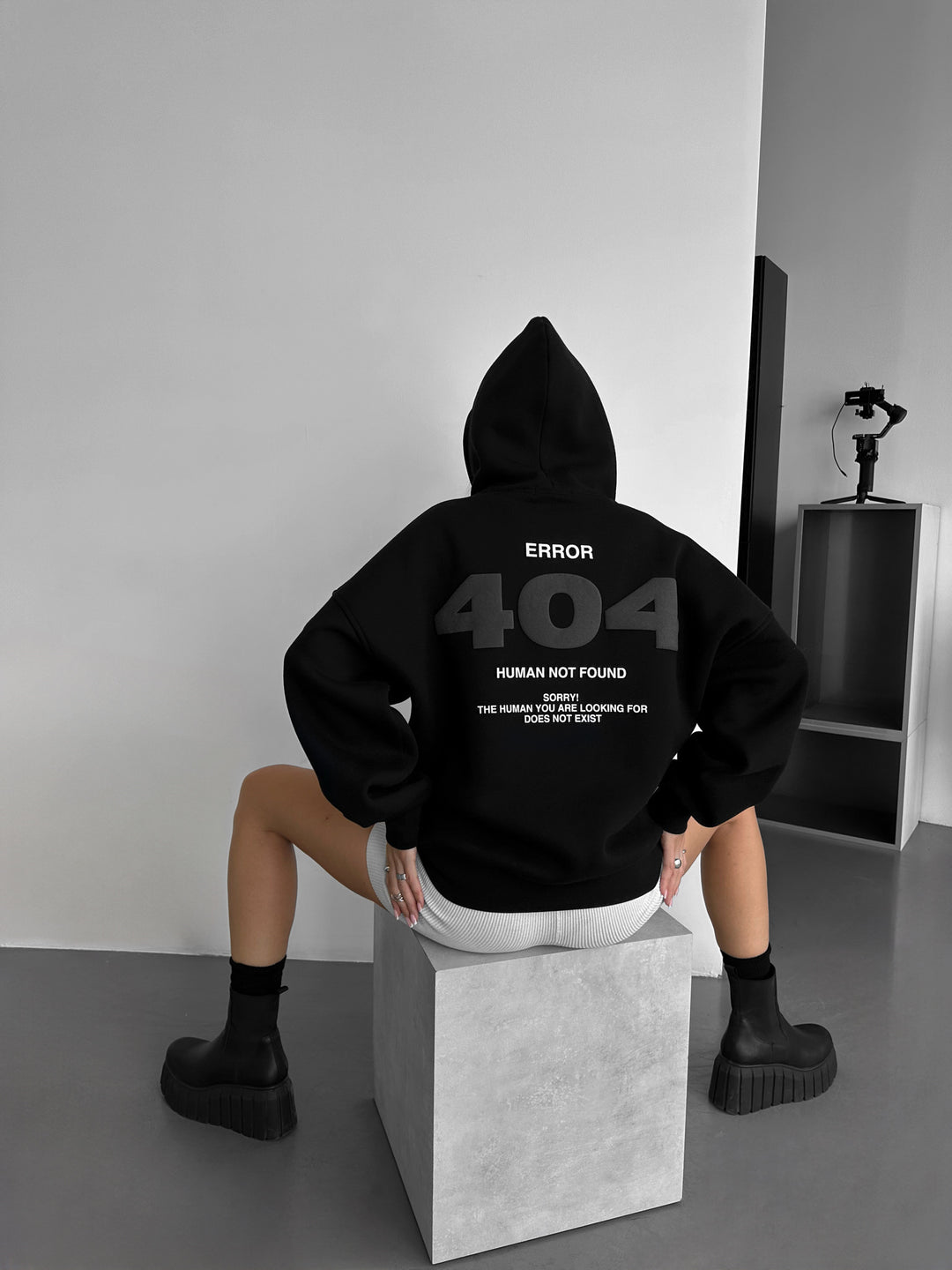 Oversize 404 Hoodie - Black