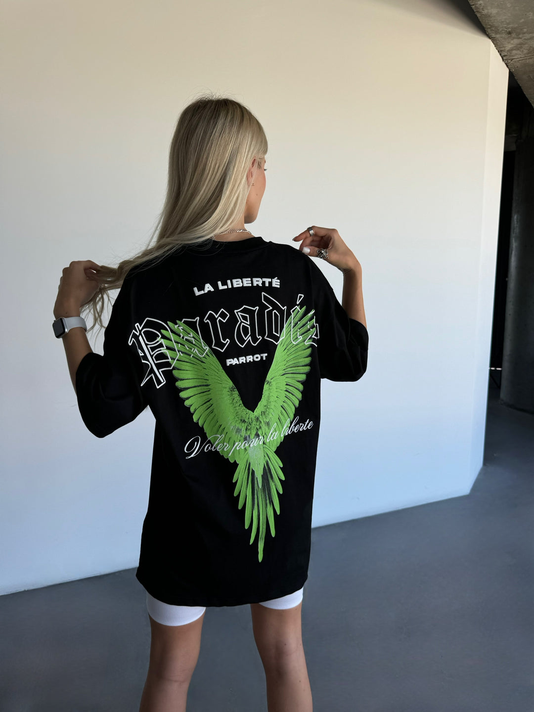 Oversize La Liberté Paradise T-shirt - Black and Green