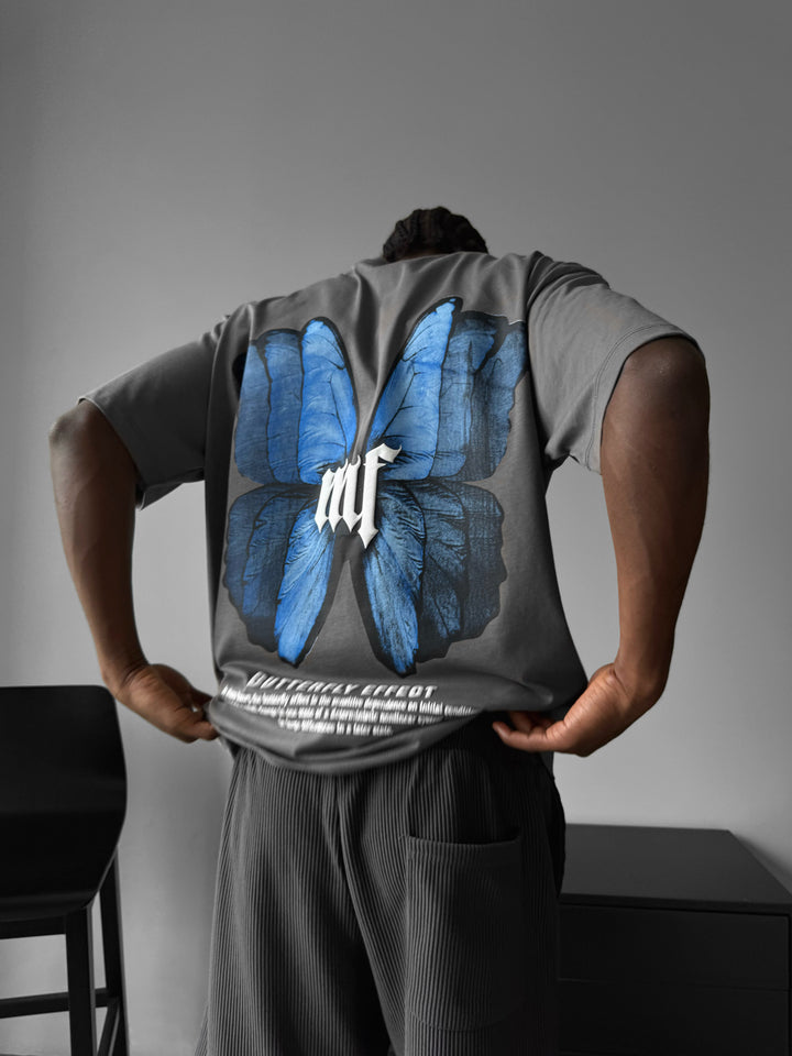 Oversize 'Butterfly Effect' T-Shirt - Anthracite