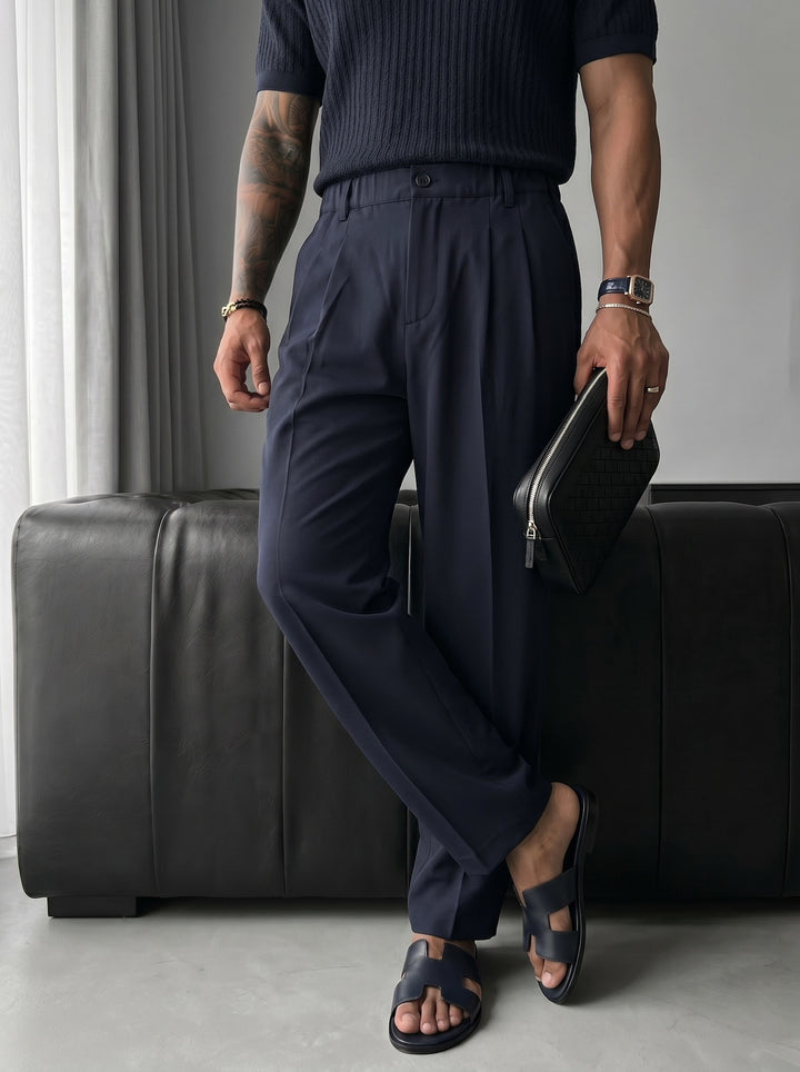 Baggy Chino Trousers - Blue