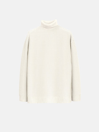 Oversize Collar Knit Sweater - Ecru