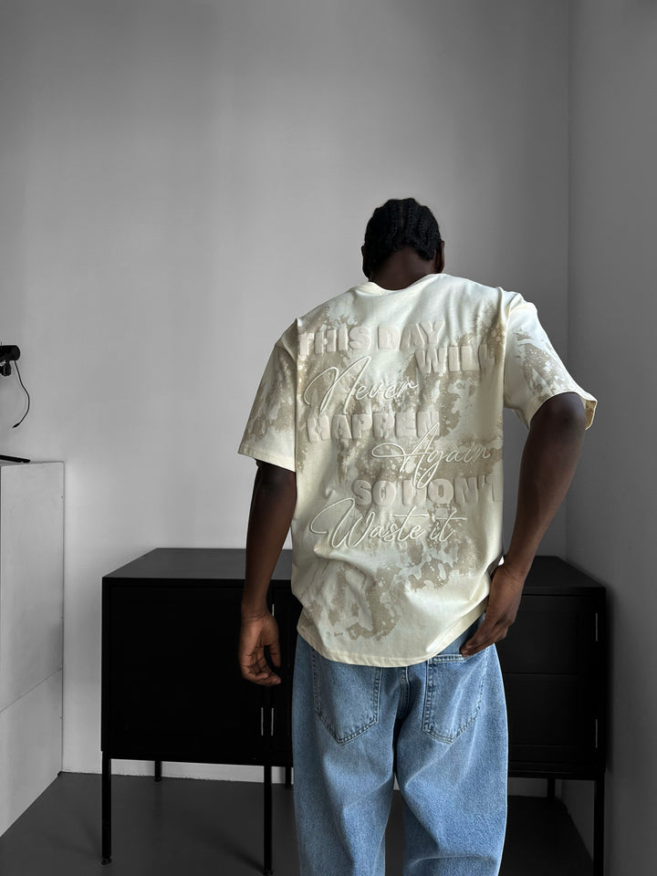 Oversize 'don’t waist it' T-Shirt - Antique White