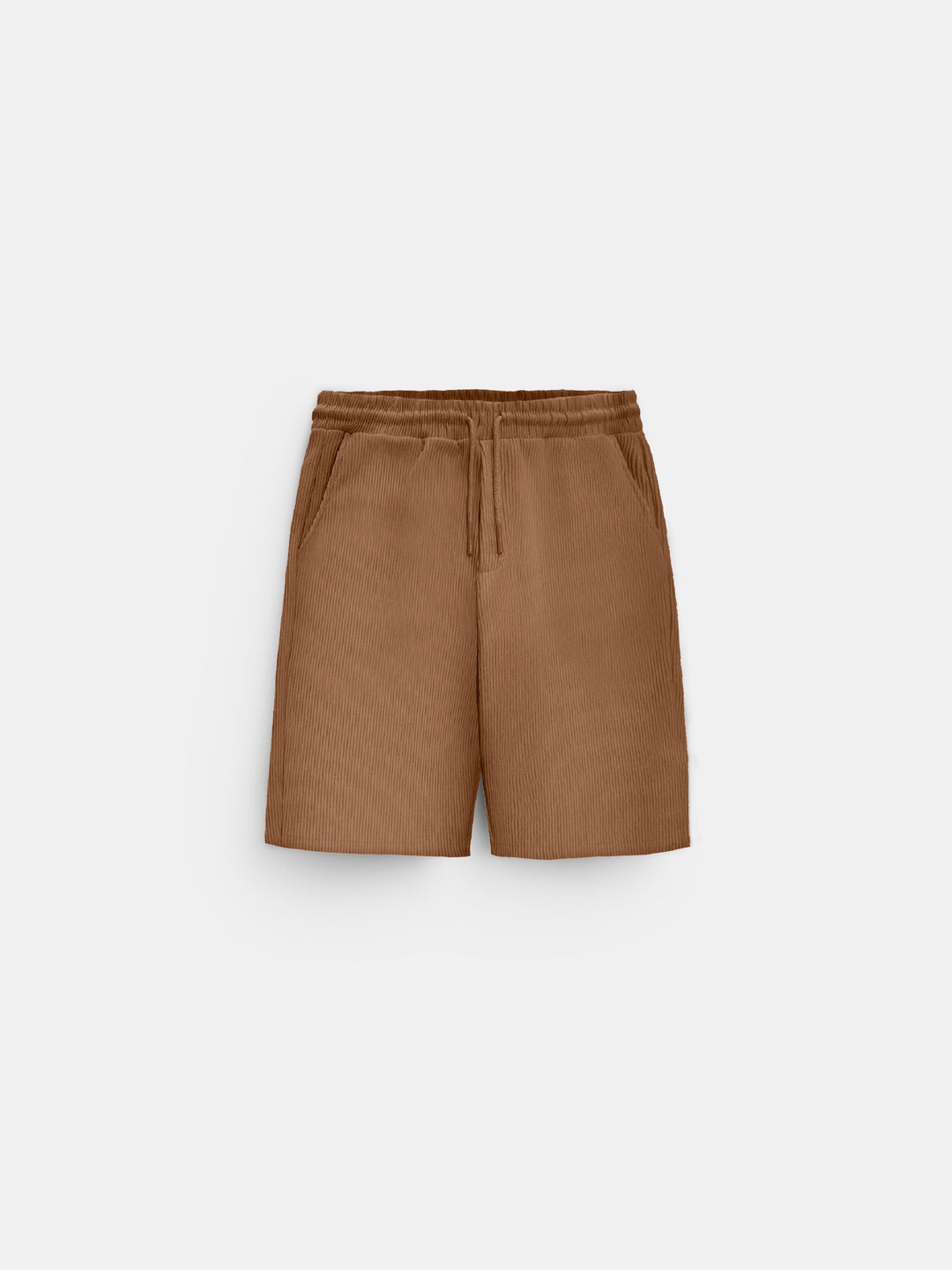 Loose Fit Cord Shorts - Brown
