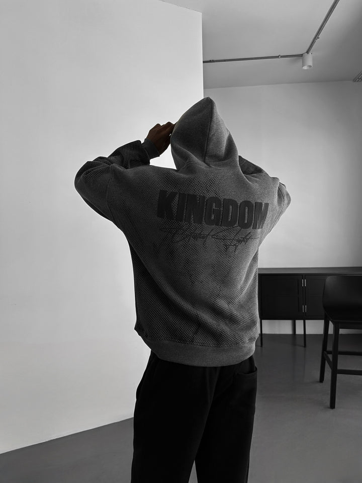 Oversize Kingdom Hoodie - Anthracite Melange and Black