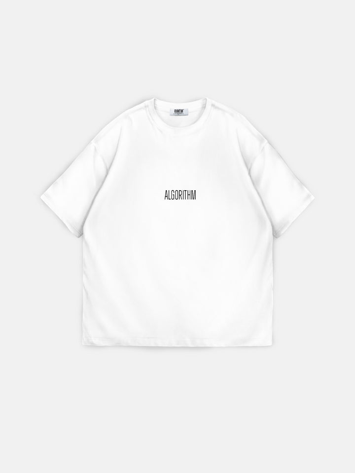 Oversize "Algorithm" T-Shirt - Ecru