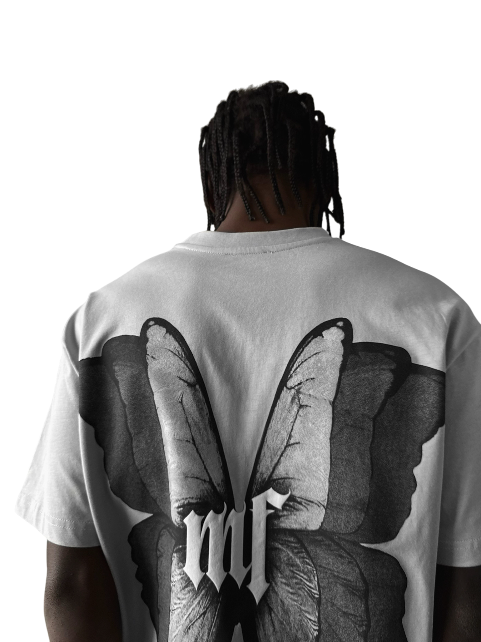 Oversize 'Butterfly Effect' T-Shirt - Grey