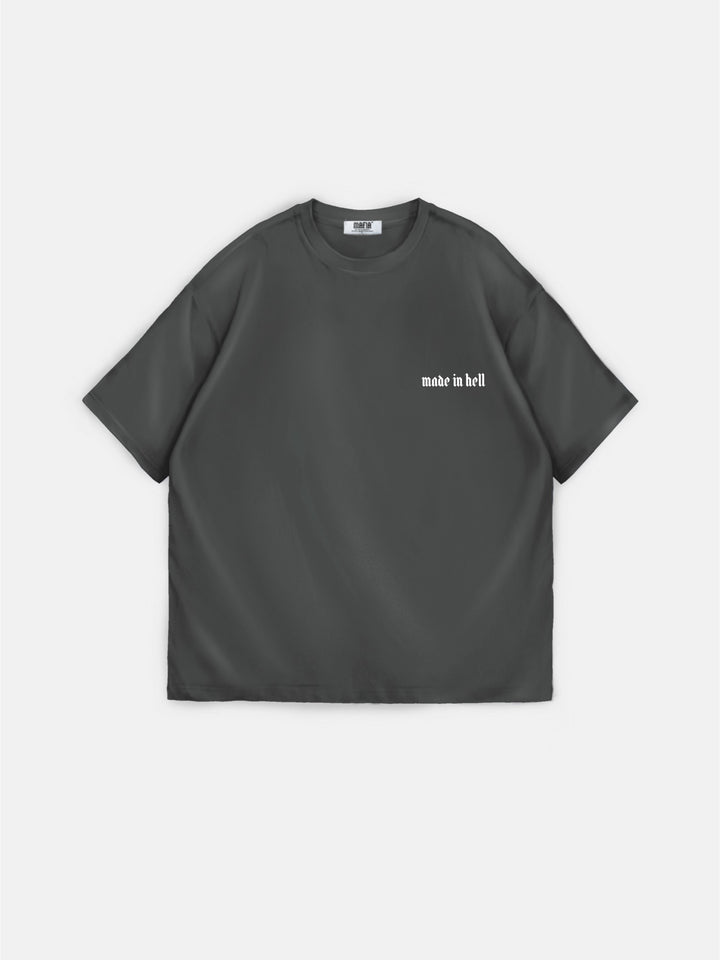 Oversize Made in Hell T-shirt - Anthracite