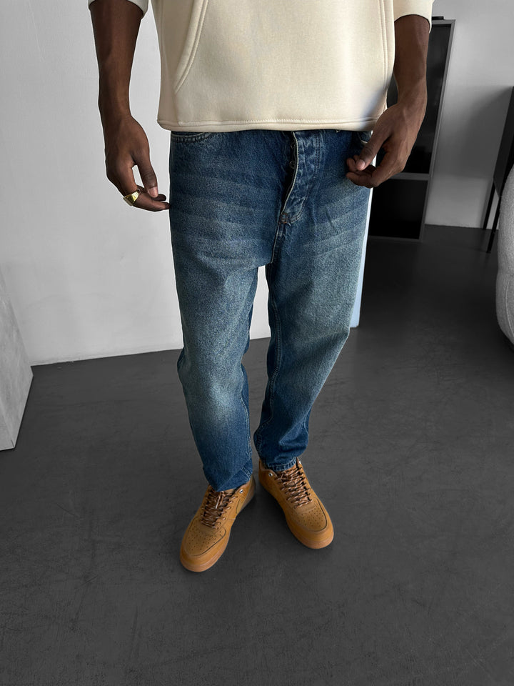 Baggy Washed Jeans - Blue