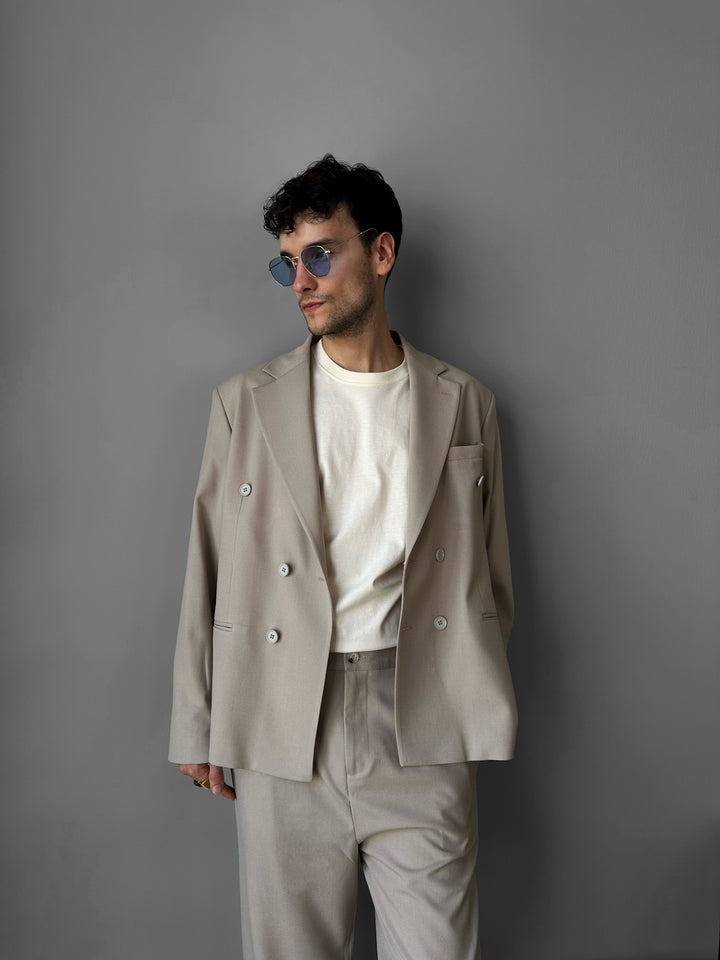 Oversize Tailored Suit - Beige