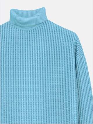 Oversize Collar Knit Sweater - Baby Blue