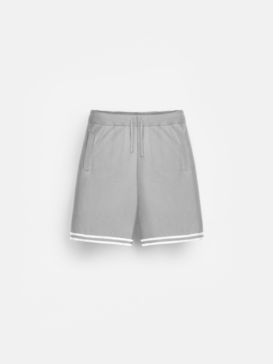 Loose Fit Knit Shorts  - Light Grey