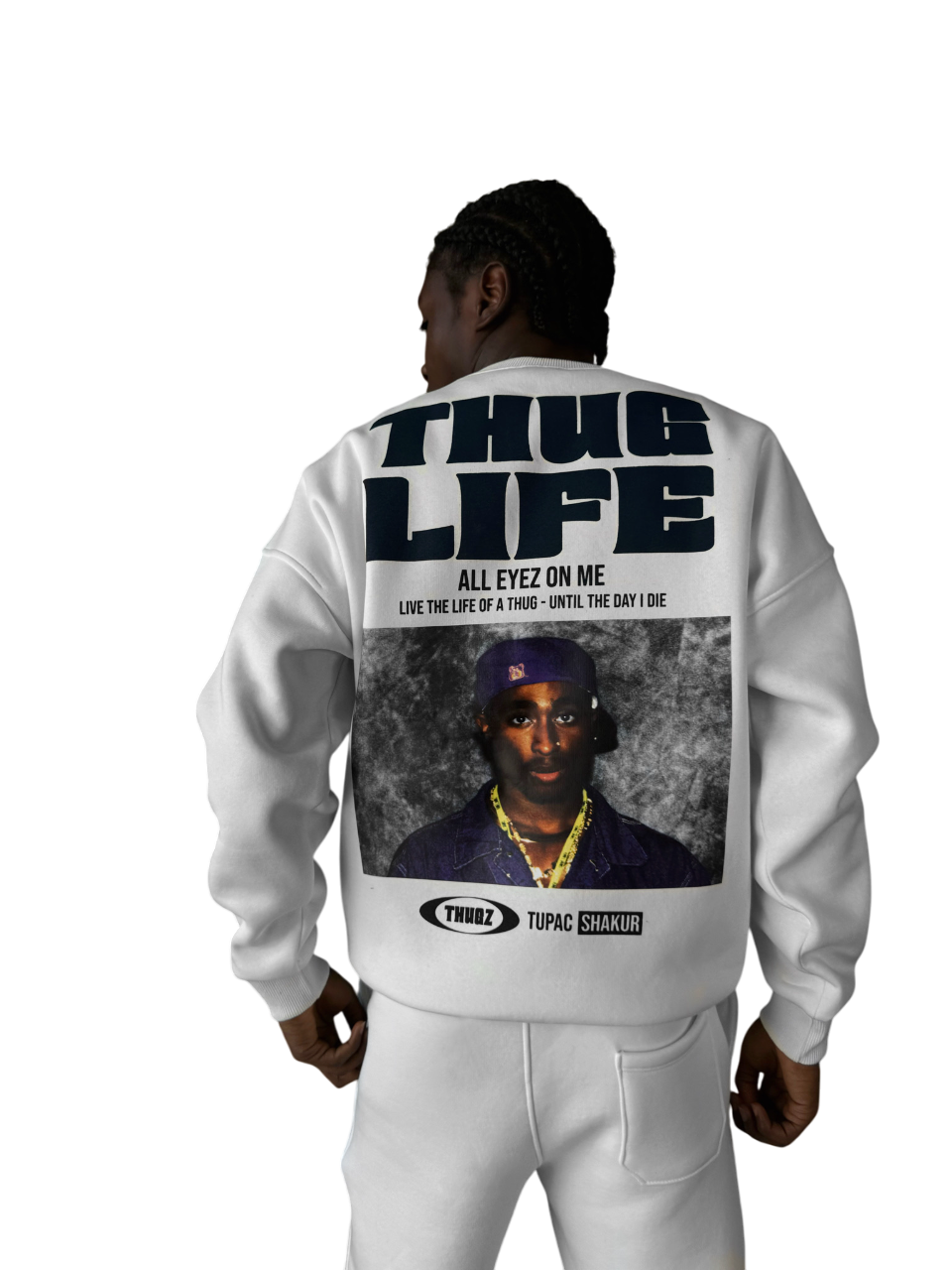 Oversize Thug Life Sweater - Ecru