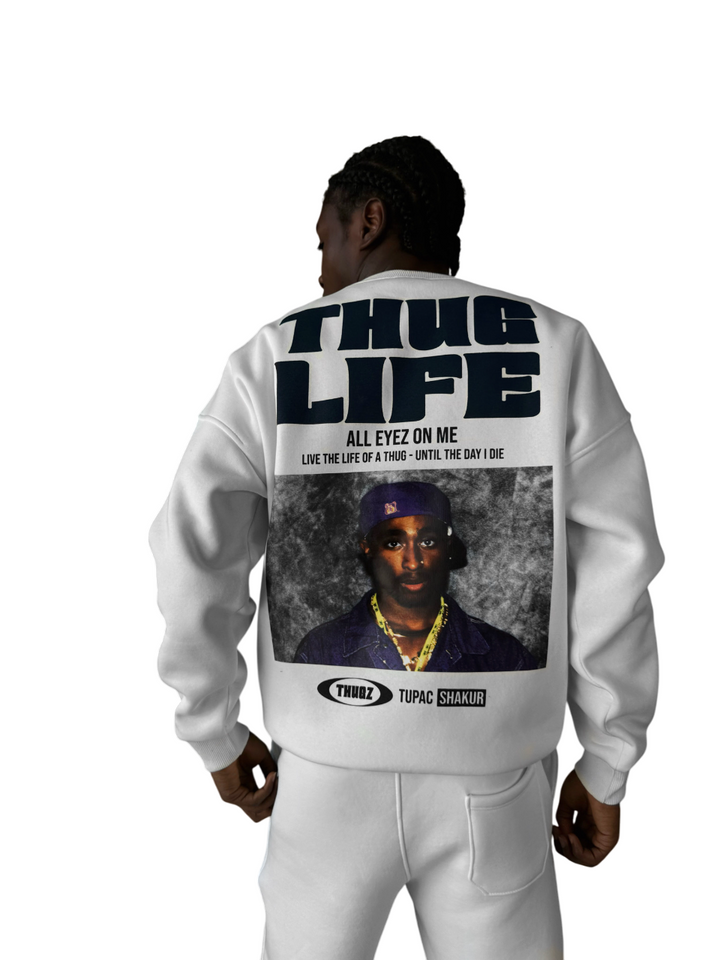 Oversize Thug Life Sweater - Ecru