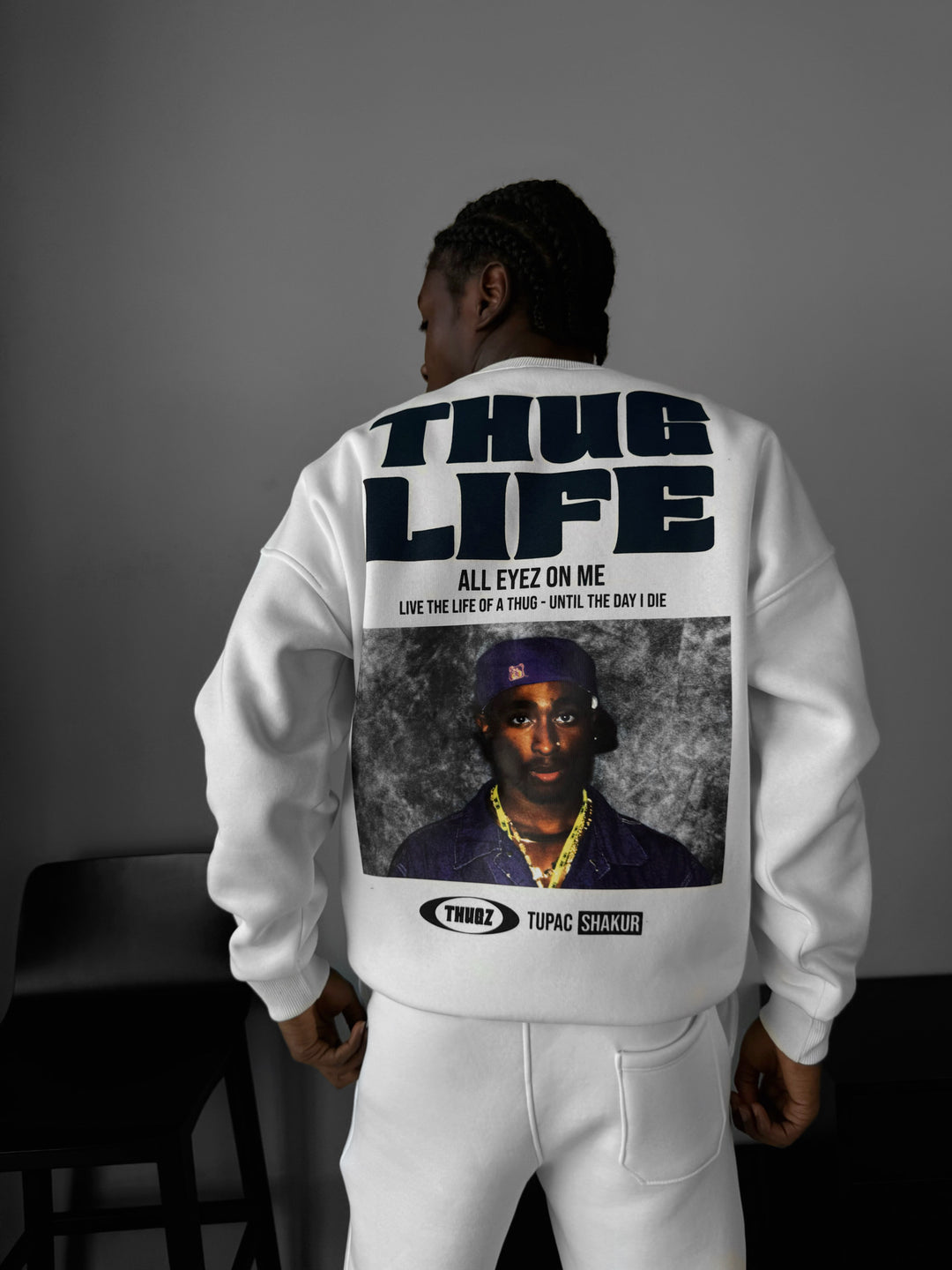 Oversize Thug Life Sweater - Ecru