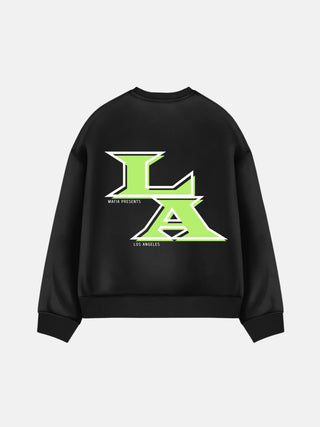 Oversize L.A. Sweater - Black and Neon