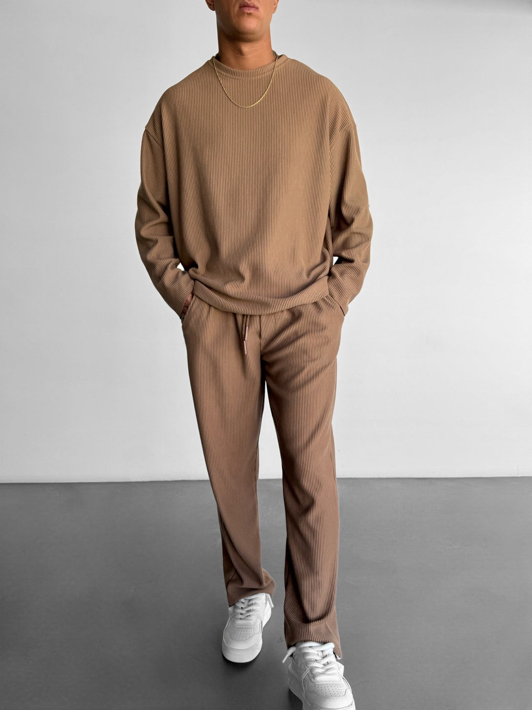Oversize Cord Sweater - Brown