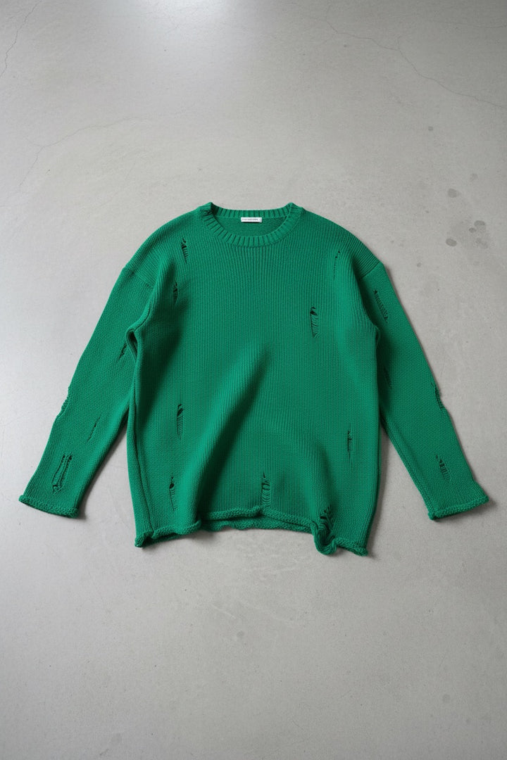 Oversize Torn Sweater - Green