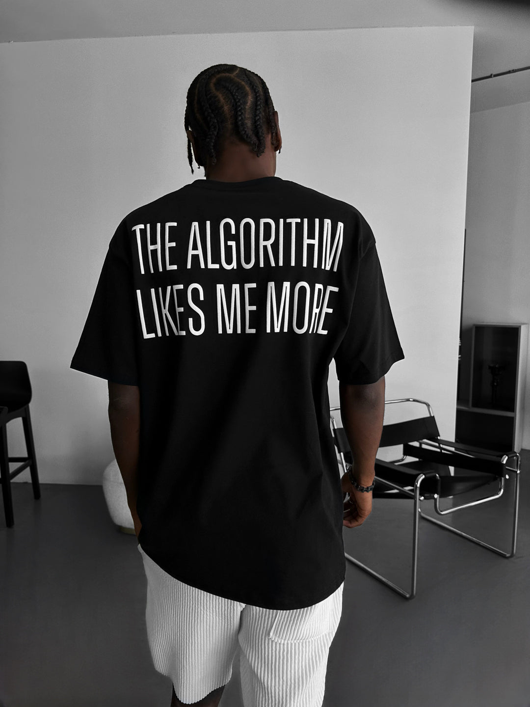 Oversize "Algorithm" T-Shirt - Black and White