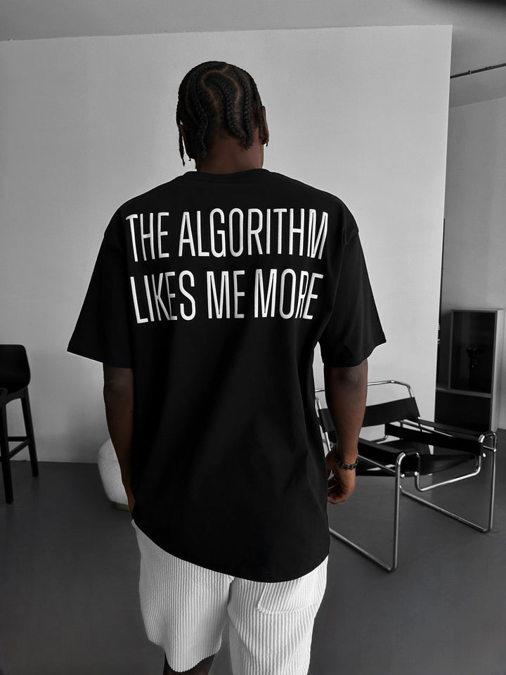 Oversize "Algorithm" T-Shirt - Black and White