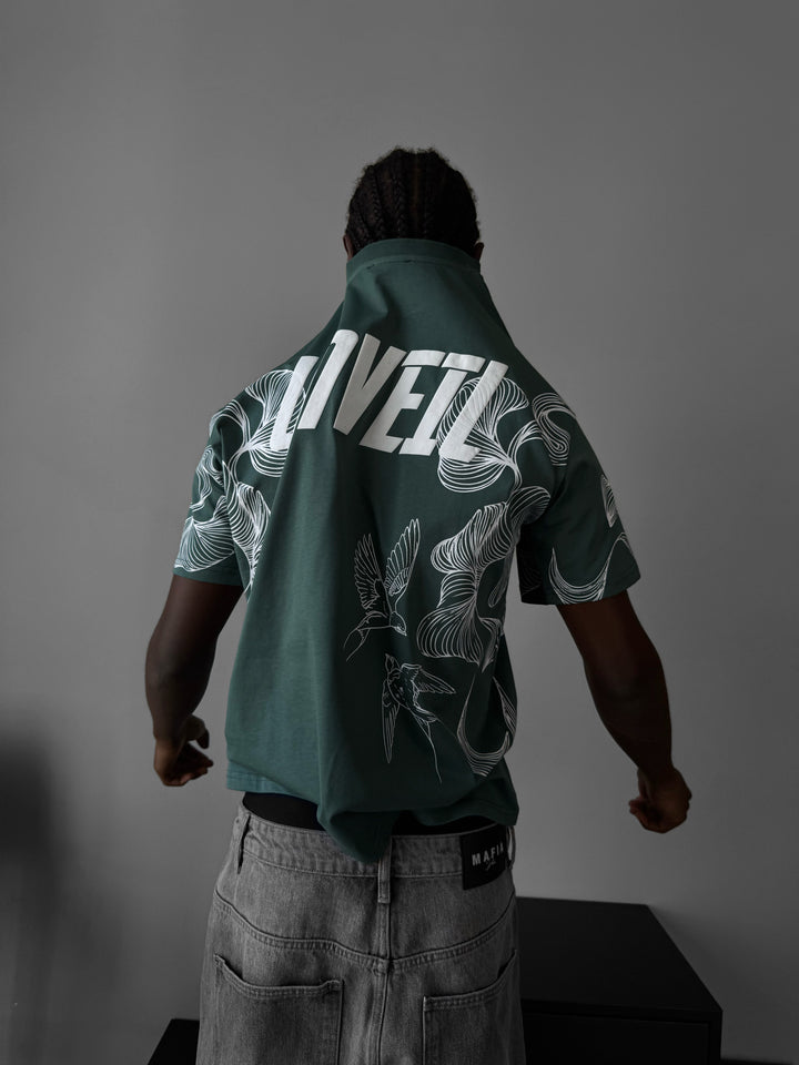 Oversize 'Unveil' T-Shirt - Petrol