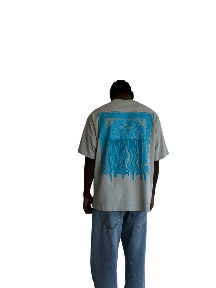 Oversize "Monarch" T-Shirt - Grey and Blue