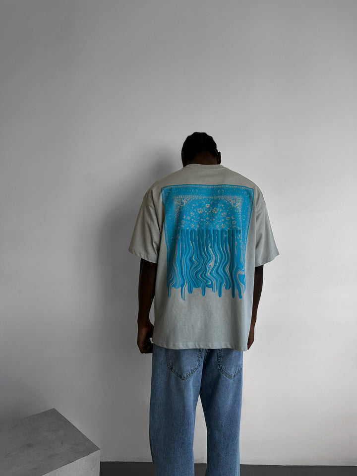 Oversize "Monarch" T-Shirt - Grey and Blue
