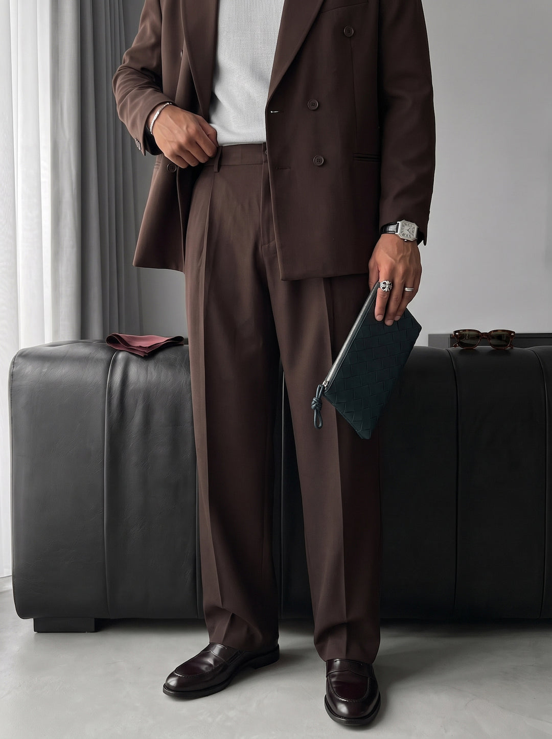Oversize Tailored Suit - Brown