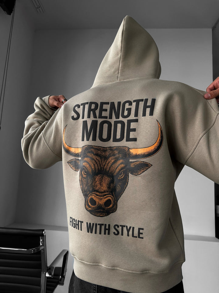 Oversize Strength Mode Hoodie - Stone