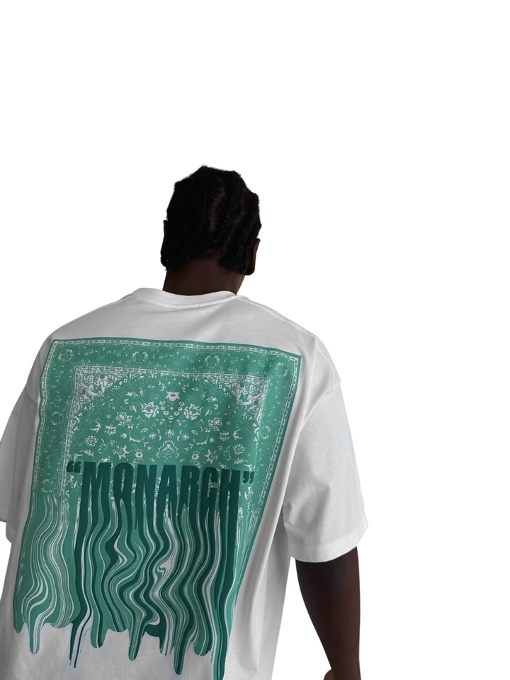 Oversize "Monarch" T-Shirt - Ecru and Green