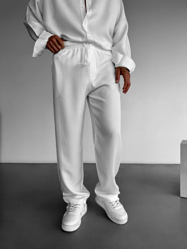 Baggy Tencel Trousers - White