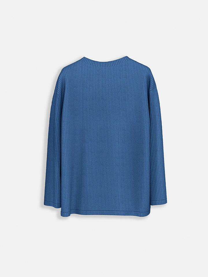Oversize Cord Sweater  - Indigo