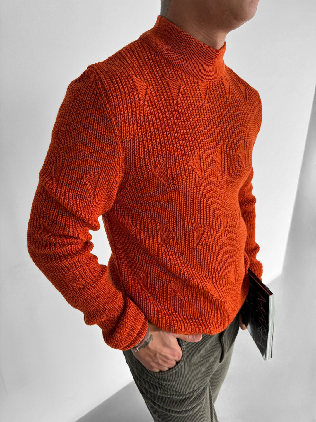 Triangle Pattern Sweater - Burnt Orange