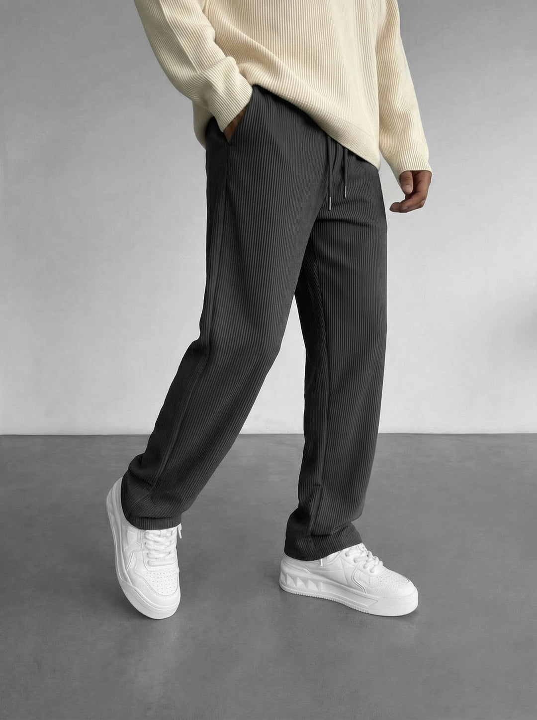 Loose Fit Cord Pant - Anthracite