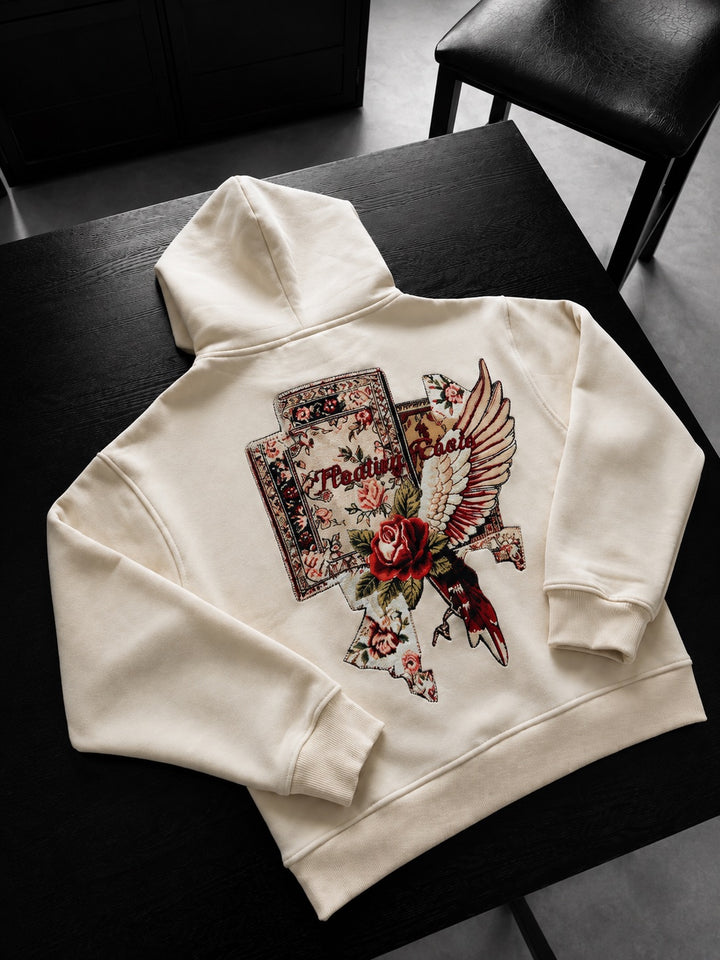 Oversize Floating Roots Hoodie - Beige