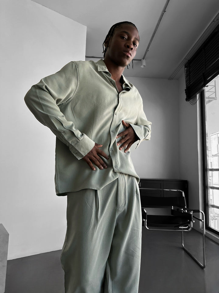 Oversize Tencel Shirt - Mint Green