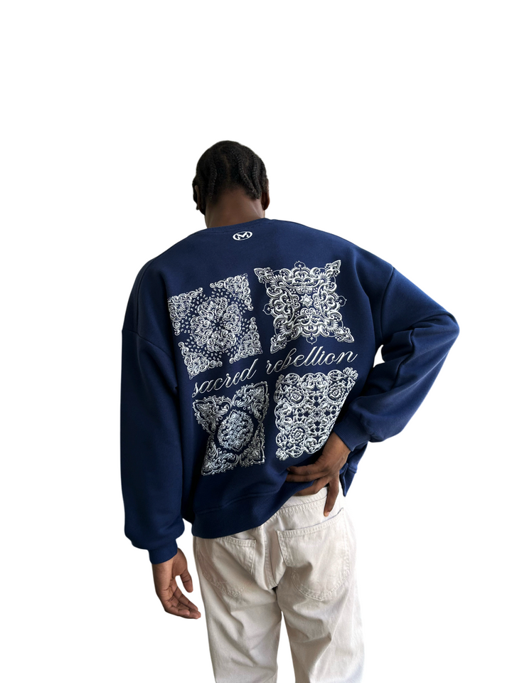 Oversize Sacred Rebellion Sweater - Navy Blue