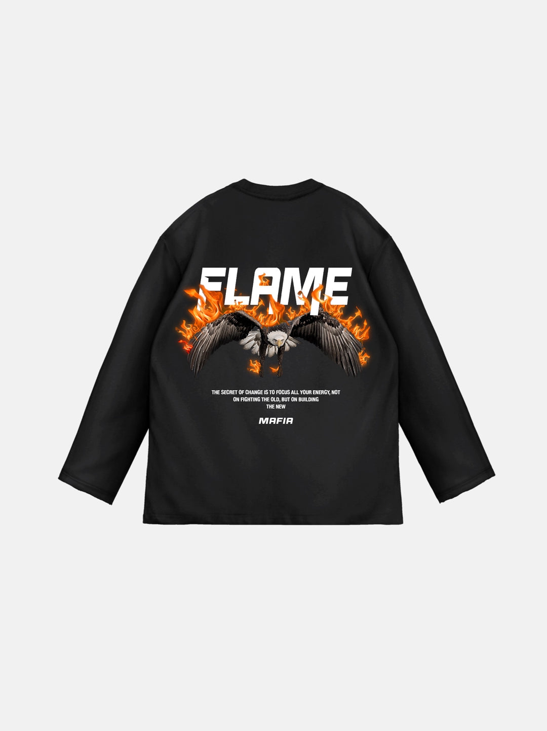 Oversize Flame Sweater - Black