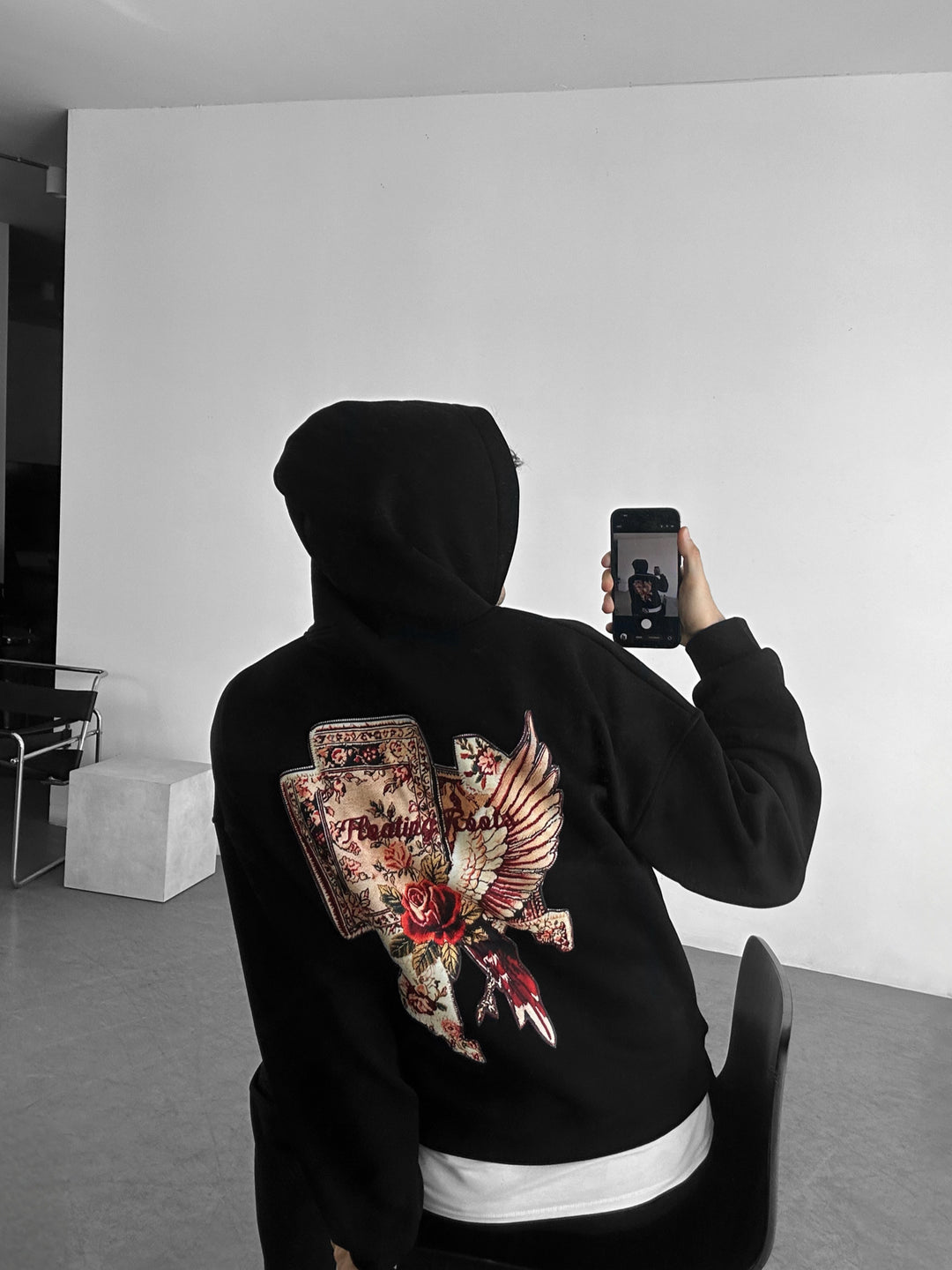 Oversize Floating Roots Hoodie - Black