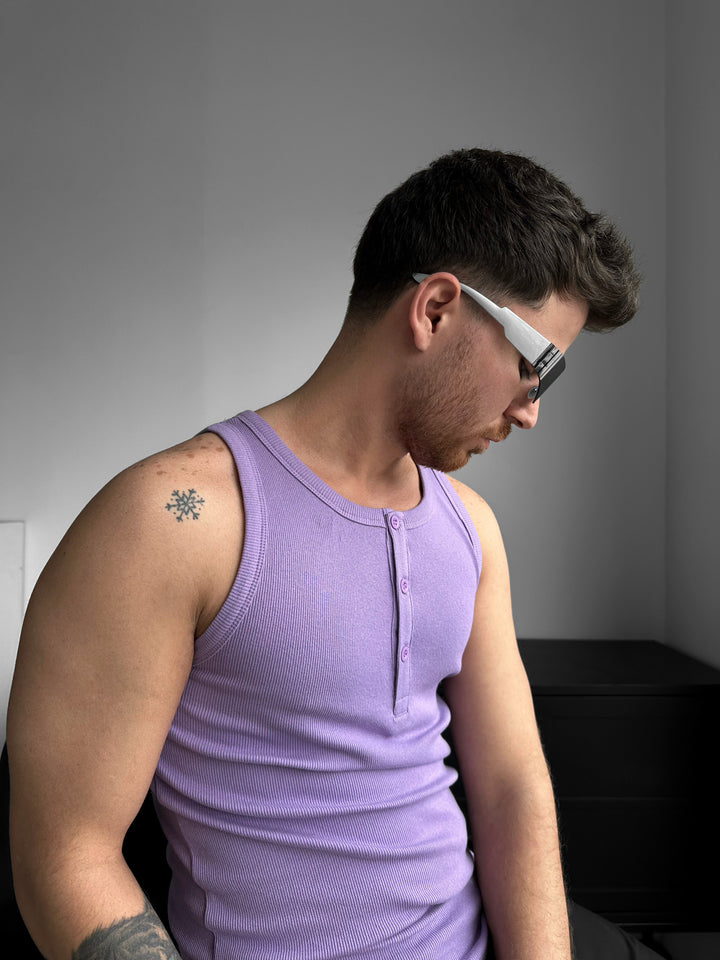 Slim Fit Button Tanktop - Lilac
