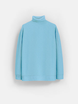 Oversize Collar Knit Sweater - Baby Blue