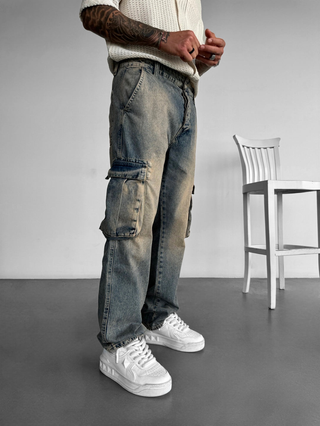Baggy Cargo Jeans - Brown