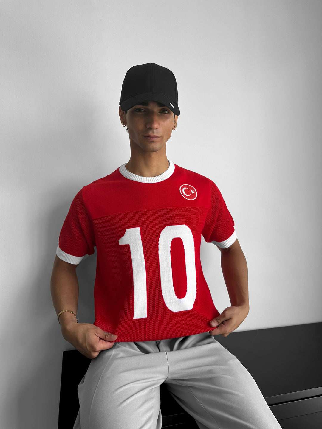 Oversize Türkiye Knit T-shirt - Red