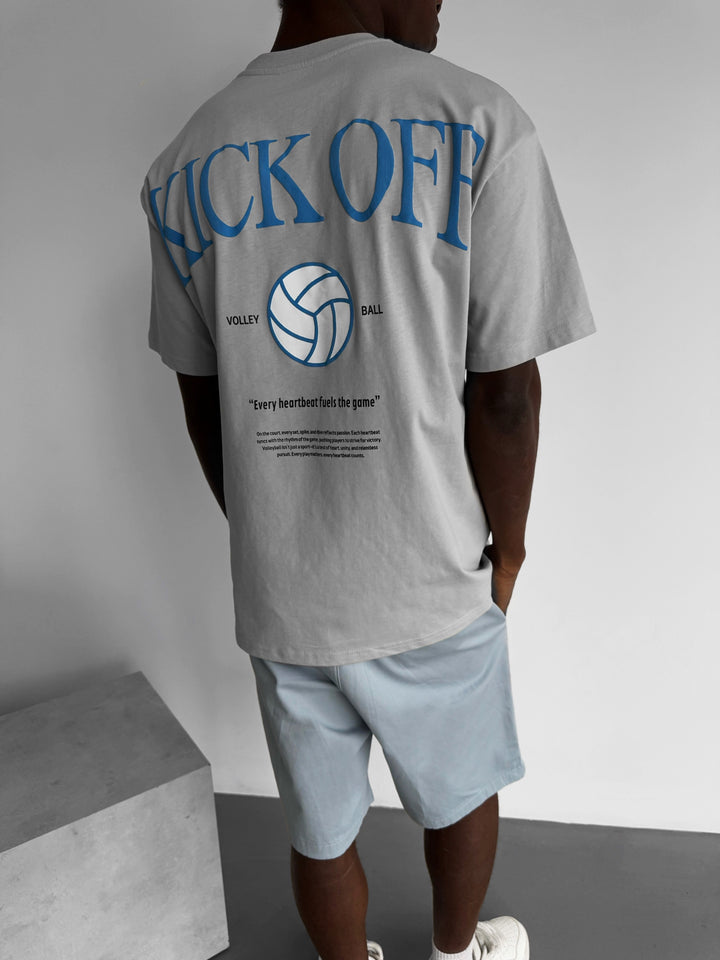 Oversize 'Kick Off‘ T-Shirt - Grey