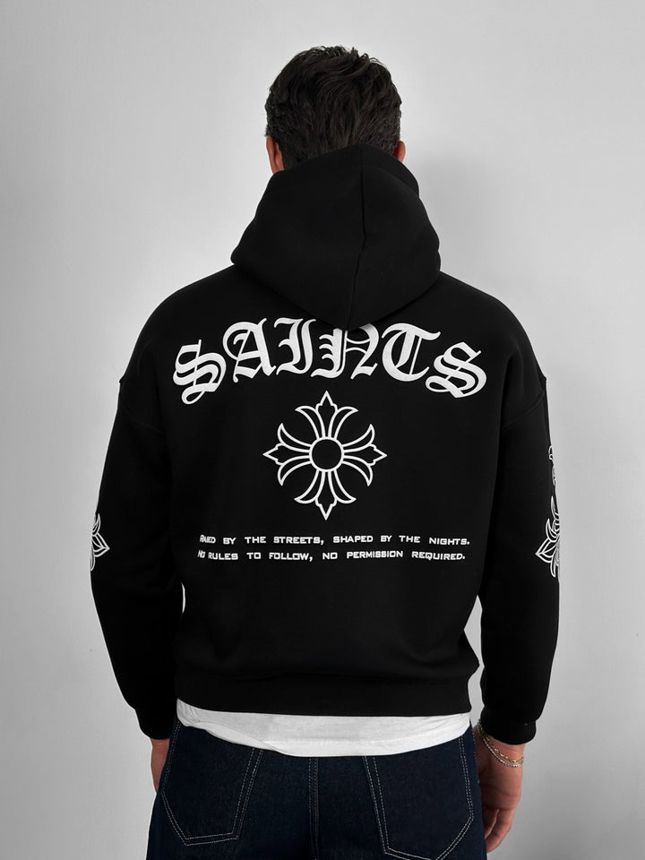 Oversize Saints Hoodie - Black