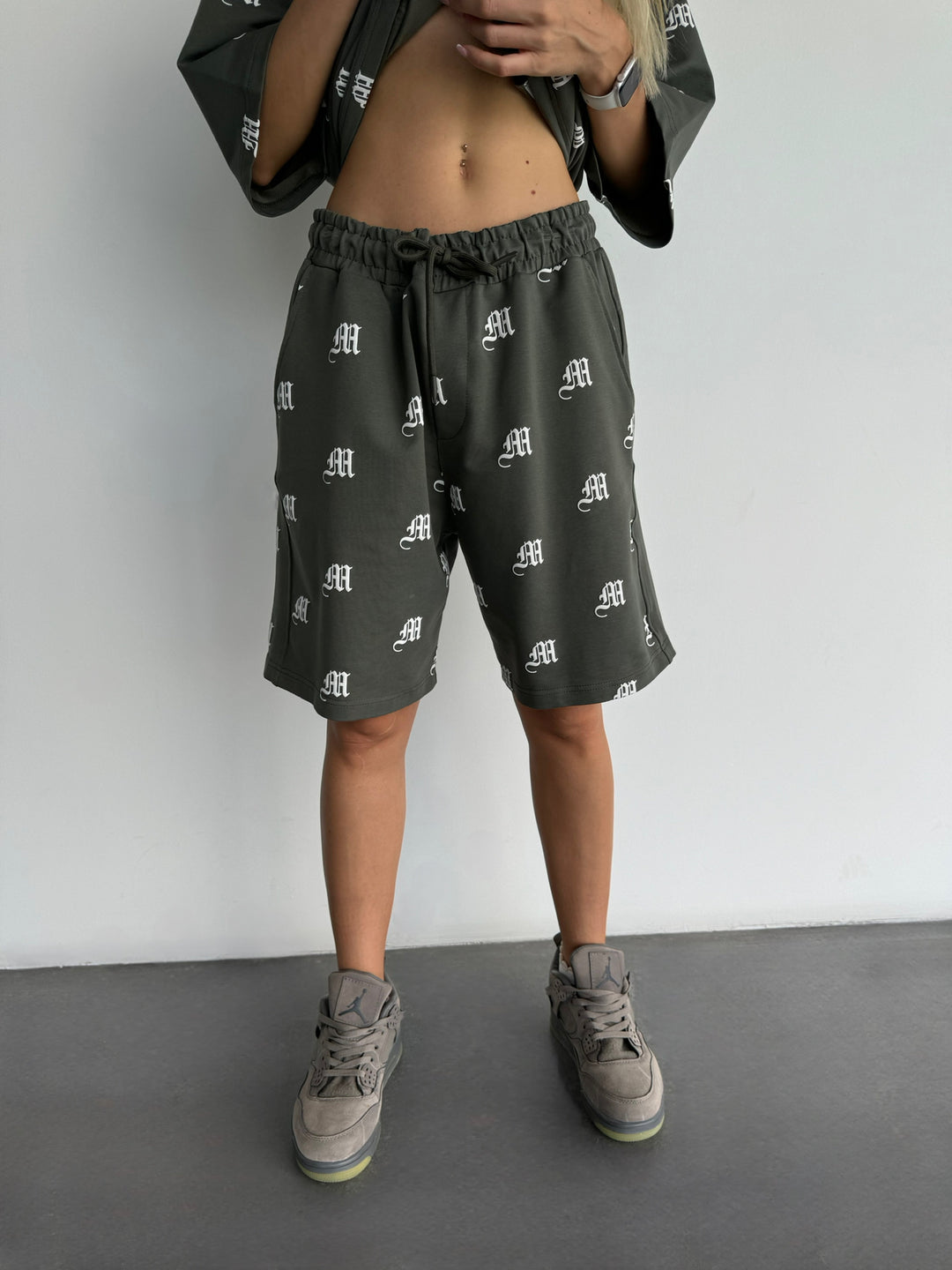 Loose Fit Initial Shorts - Terrarium