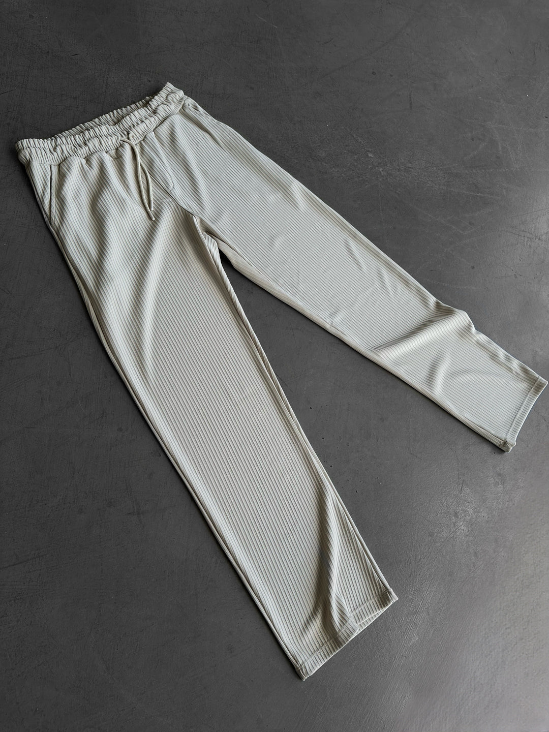 Loose Fit Striped Trousers - Beige