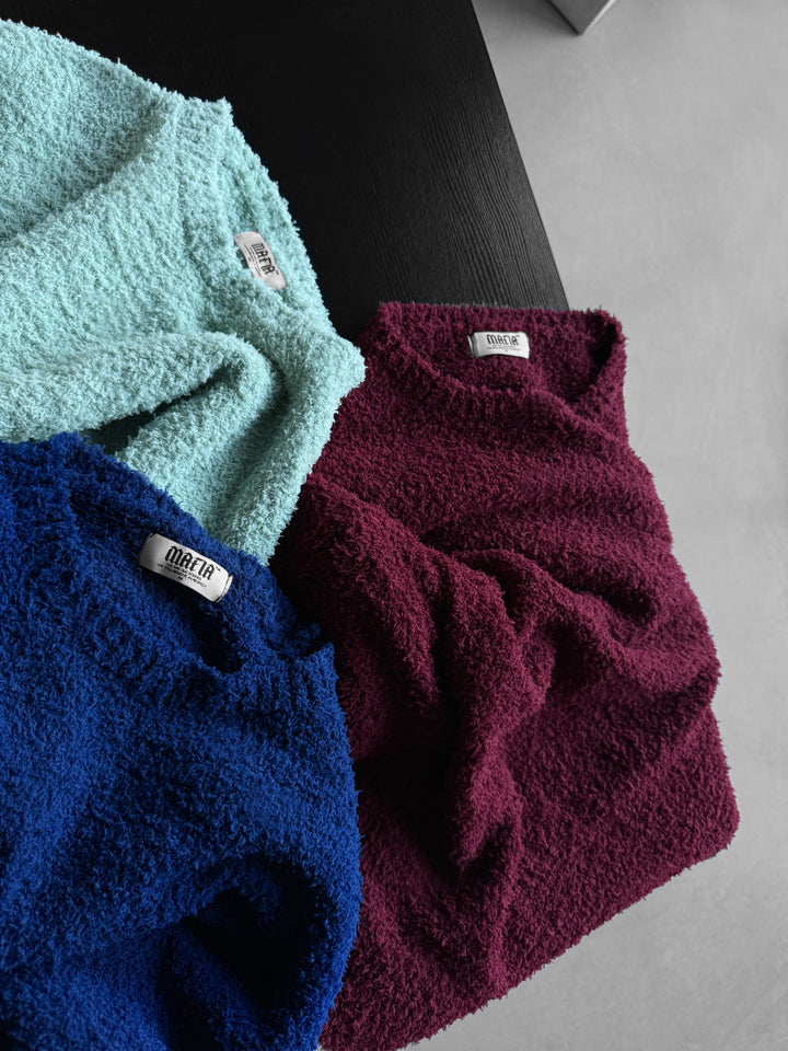 Oversize Plush Pullover - Bordeaux