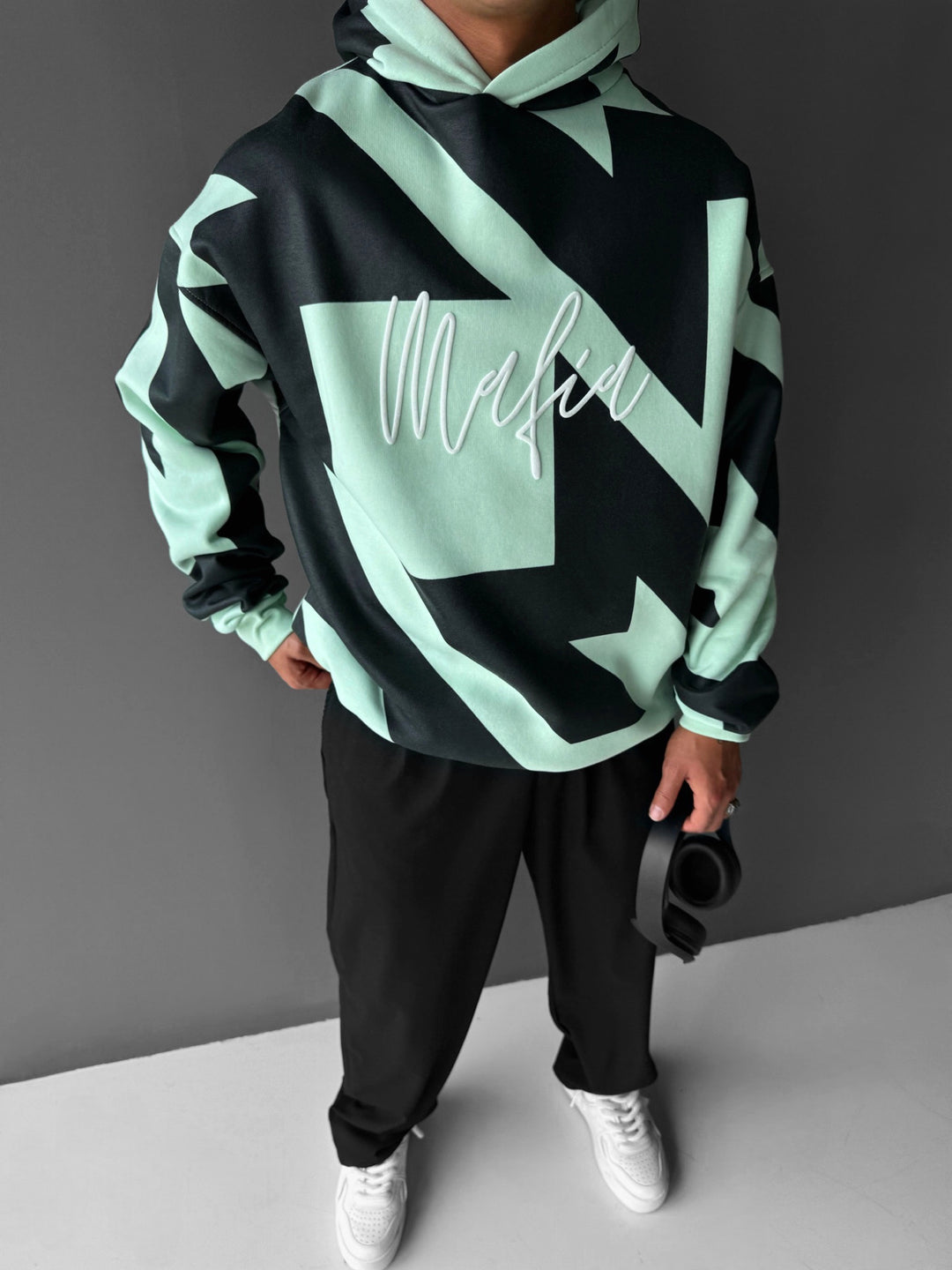 Oversize Initial Hoodie - Mint