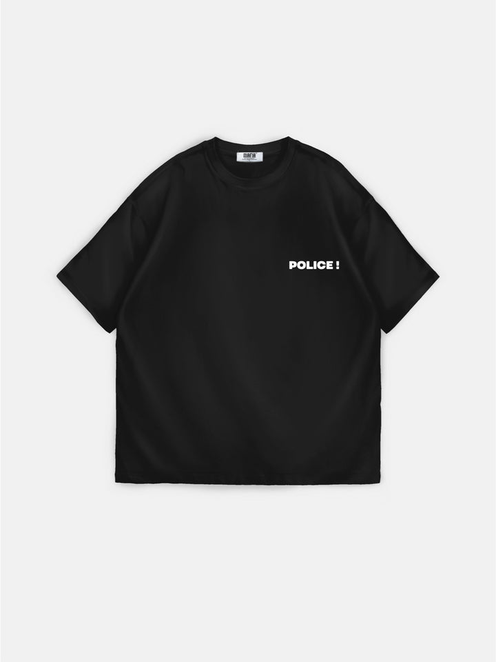 Oversize 'Warn a Brother' T-shirt - Black
